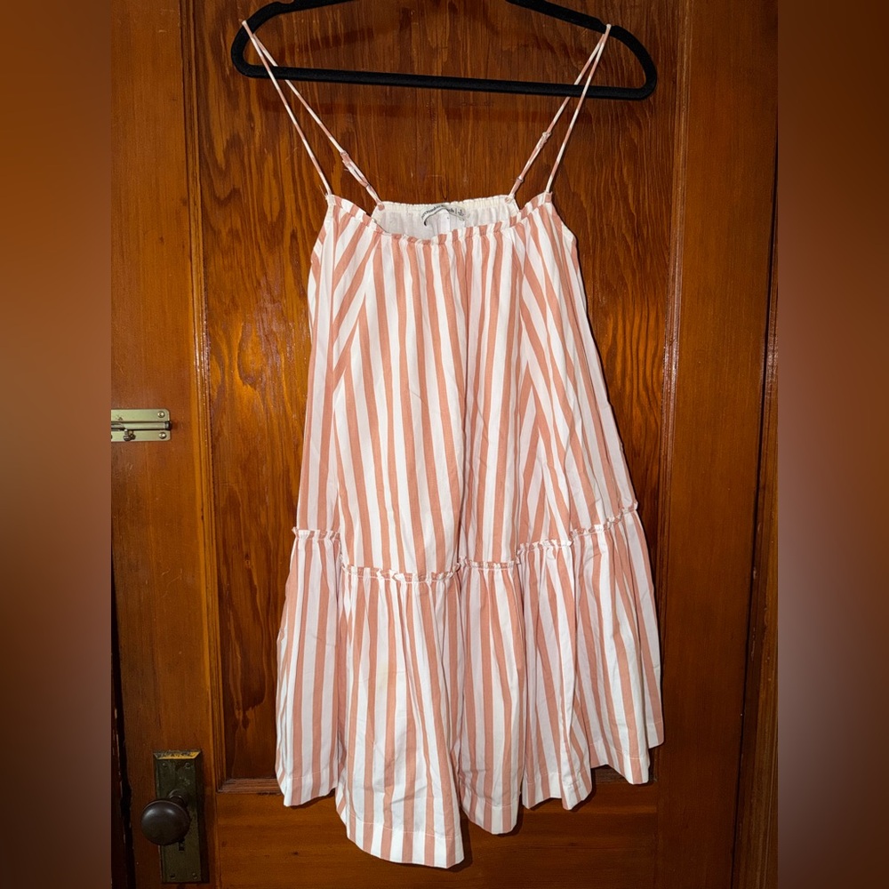 Abercrombie orange and white striped dress